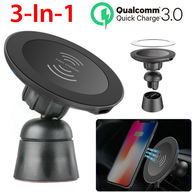 Wireless Car Charger Magnetic Air Vent Mount Holder For Samsung iPhone X